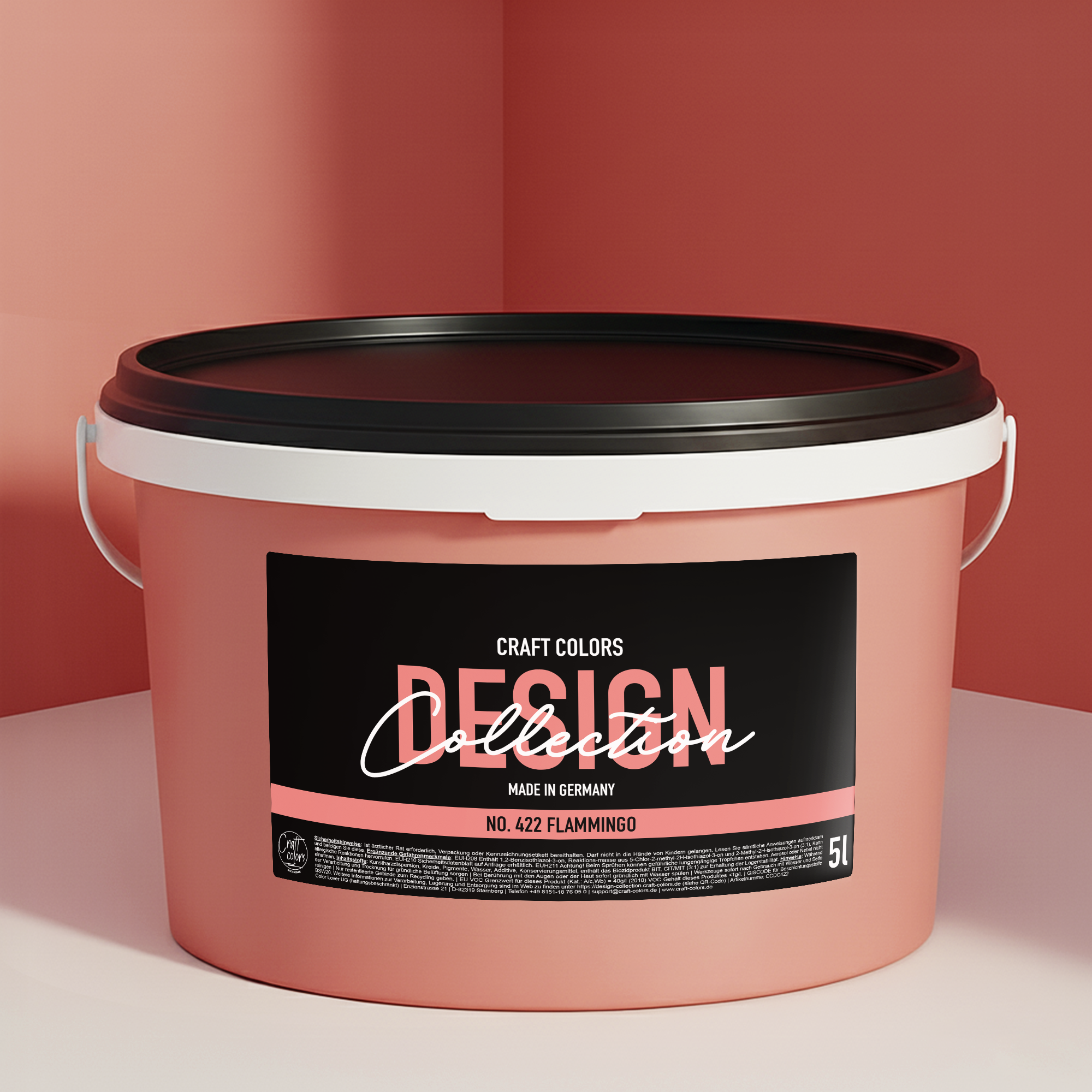 Farba ścienna szlachetny mat – Koral Flamingo Nr 422 Design Collection 5L